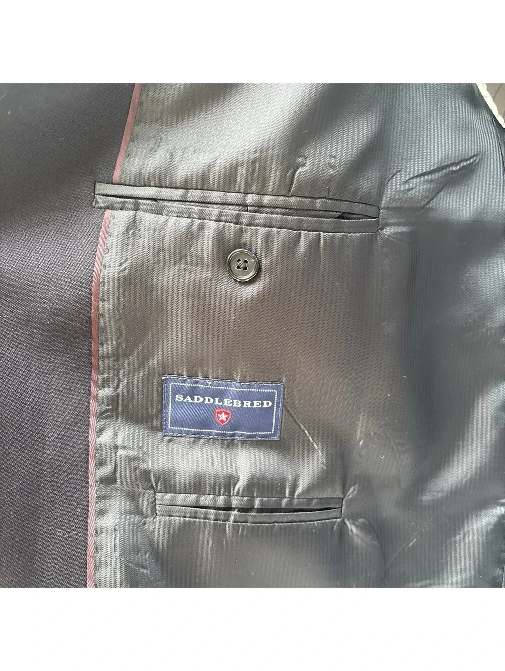 Saddlebred Men's 54L Black Wool Blend Blazer